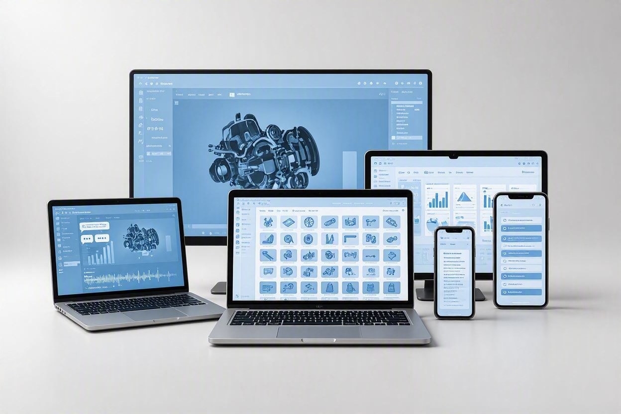 MobileReplica su desktop, laptop, tablet e smartphone: manuale, assistente IA, catalogo e analytics